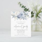 Papier Budget Blue Florals Script Retraite Invitation de  (Debout devant)