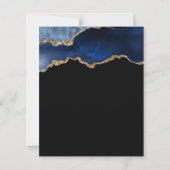 Papier Budget Blue Gold Agate 18e anniversaire Invitation (Dos)