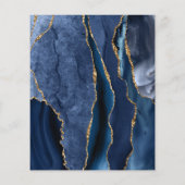 Papier Budget Blue Gold Agate Confirmation Invitation (Dos)