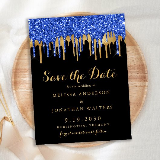 Papier Budget Blue Gold Black Parties scintillant Drives