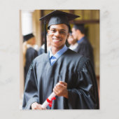 Papier Budget Blue Gold Faire-part de graduation photo (Dos)