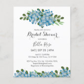 Papier Budget Blue Hydrangea Bridal Shower Invitation (Devant)