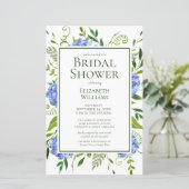 Papier Budget Blue Hydrangeas Aquarelle Baby Shower Maria (Debout devant)