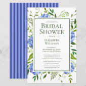 Papier Budget Blue Hydrangeas Aquarelle Baby Shower Maria (Devant / Derrière)