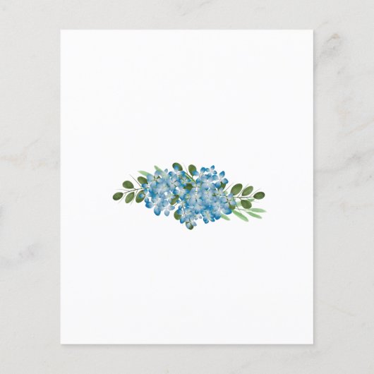 Papier Budget Blue Hydrangeas nuptiale douche Invitation (Dos)