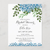 Papier Budget Blue Hydrangeas nuptiale douche Invitation (Devant)