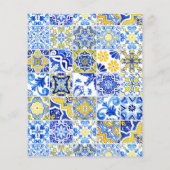 Papier Budget Blue Jaune Portugais Carrelage Invite Maria (Dos)