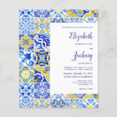 Papier Budget Blue Jaune Portugais Carrelage Invite Maria (Devant)