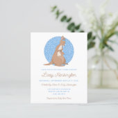 Papier Budget Blue Kangaroo Boy Baby shower Invitation (Debout devant)