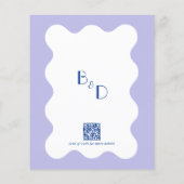 Papier BUDGET Blue Lavender Wave Monogramme QR Code Maria (Dos)