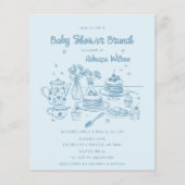 Papier Budget Blue Main Dray Boy Baby shower Brunch (Devant)