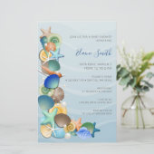 Papier Budget Blue Ocean Beach Baby Shower Invitations (Debout devant)
