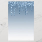 Papier Budget Blue Parties scintillant Drip 50th Birthday (Dos)