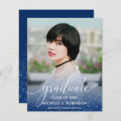 Papier BUDGET BLUE Parties scintillant Ombre Girly Photo  (Devant / Derrière)