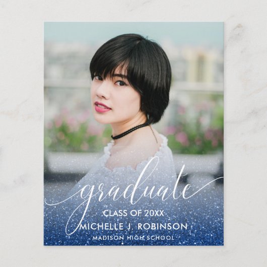 Papier BUDGET BLUE Parties scintillant Ombre Girly Photo  (Devant)