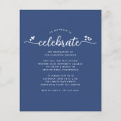 Papier Budget Blue Photo Graduation Script Invitation (Dos)