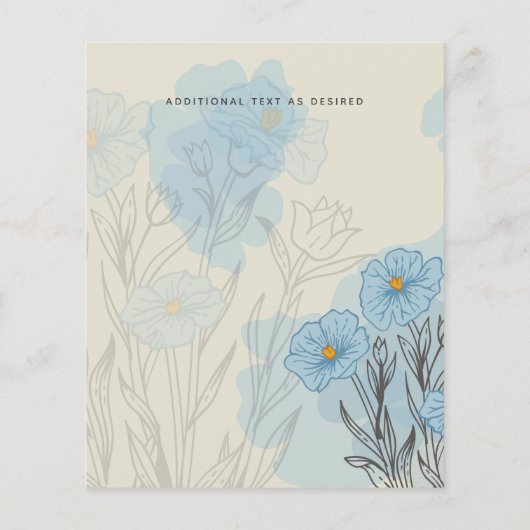 Papier BUDGET Blue Poppy Magnolia Faire-part de mariage (Dos)