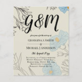 Papier BUDGET Blue Poppy Magnolia Faire-part de mariage (Devant)