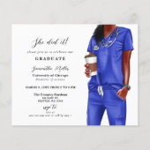 Papier Budget Blue Scrubs Infirmière photo Invitation (Devant)