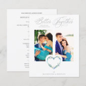 Papier Budget Blue Shades Grey Floral Heart 2 Photos  (Devant / Derrière)