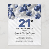 Papier Budget Blue Silver Balloon Parties scintillant 21e (Devant)