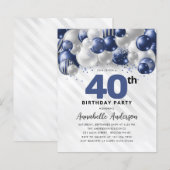 Papier Budget Blue Silver Balloon Parties scintillant 40e (Devant / Derrière)