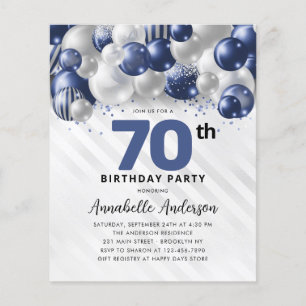Papier Budget Blue Silver Balloon Parties scintillant 70e