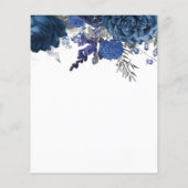Papier Budget Blue Silver Floral 80e anniversaire Invitat (Dos)