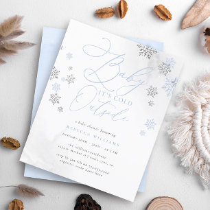 Papier Budget Blue & Silver Snowflake Baby shower d'hiver