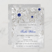 Papier Budget Blue Snowflake Invitation de la douche nupt (Devant / Derrière)