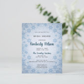 Papier Budget Blue Snowflakes Invitation à la douche nupt (Debout devant)