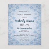 Papier Budget Blue Snowflakes Invitation à la douche nupt (Devant)