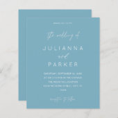 Papier Budget Blue Summer MOD Calligraphie Mariage (Devant / Derrière)