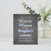 Papier Budget Blue Winter Onederland 1er anniversaire Inv (Debout devant)
