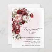 Papier Budget Blush Bourgogne Engagement Invitations de l (Devant / Derrière)