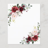 Papier Budget Blush & Bourgogne Invitation du 80e anniver (Dos)