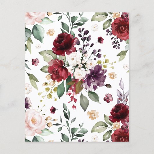 Papier Budget Blush & Bourgogne Rose Faire-part de mariag (Dos)