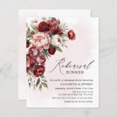 Papier Budget Blush Burgundy Répétition Dîner Invitations (Devant / Derrière)