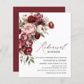 Papier Budget Blush Burgundy Répétition Dîner Invitations (Devant / Derrière)