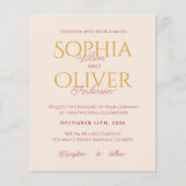 Papier Budget blush et or Photo Code QR invitation de mar (Devant)