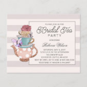 Papier Budget Blush Floral Bridal Tea Party Invitation (Devant)