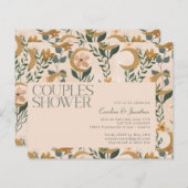 Papier Budget Blush Floral Moon Couples Invitation de dou (Devant / Derrière)