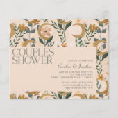 Papier Budget Blush Floral Moon Couples Invitation de dou (Devant)