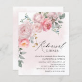 Papier Budget Blush Floral Répétition Dîner Invitations (Devant / Derrière)