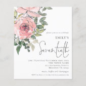 Papier Budget Blush Florals Invitation de soixante-dixièm (Devant)
