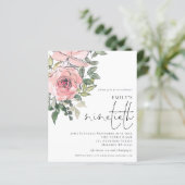 Papier Budget Blush Florals Ninetieth Party Invitation (Debout devant)