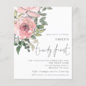 Papier Budget Blush Florals Vingt et unième Invitation d' (Devant)