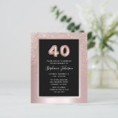 Papier Budget Blush Foil 40e Anniversaire Invitation de f (Debout devant)