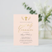 Papier Budget Blush Gold Calligraphie Première Sainte Com (Debout devant)