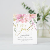Papier Budget Blush & Gold C'est une fille Baby shower fl (Debout devant)
